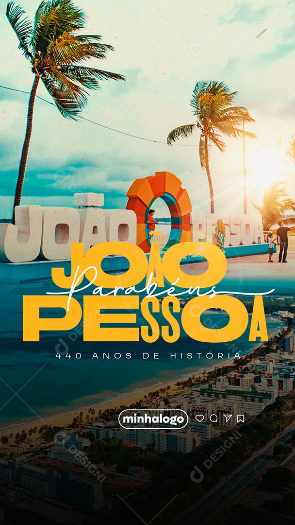 Story Aniversário de João Pessoa 05 de Agosto Social Media PSD Editável