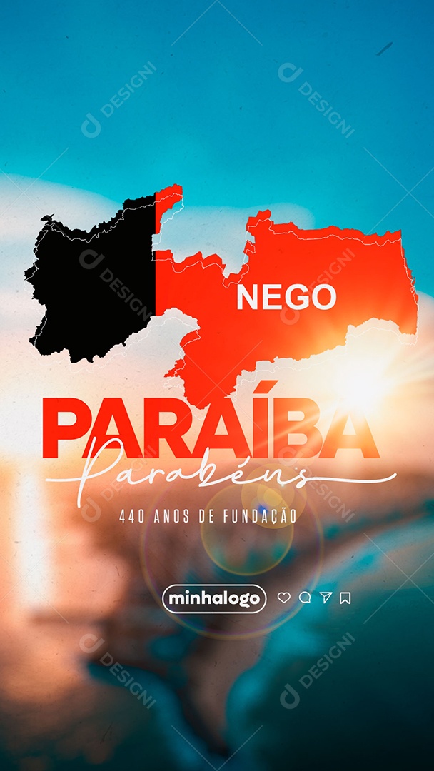 Story Dia do Aniversário de Fundação da Paraíba 05 de Agosto Social Media PSD Editável