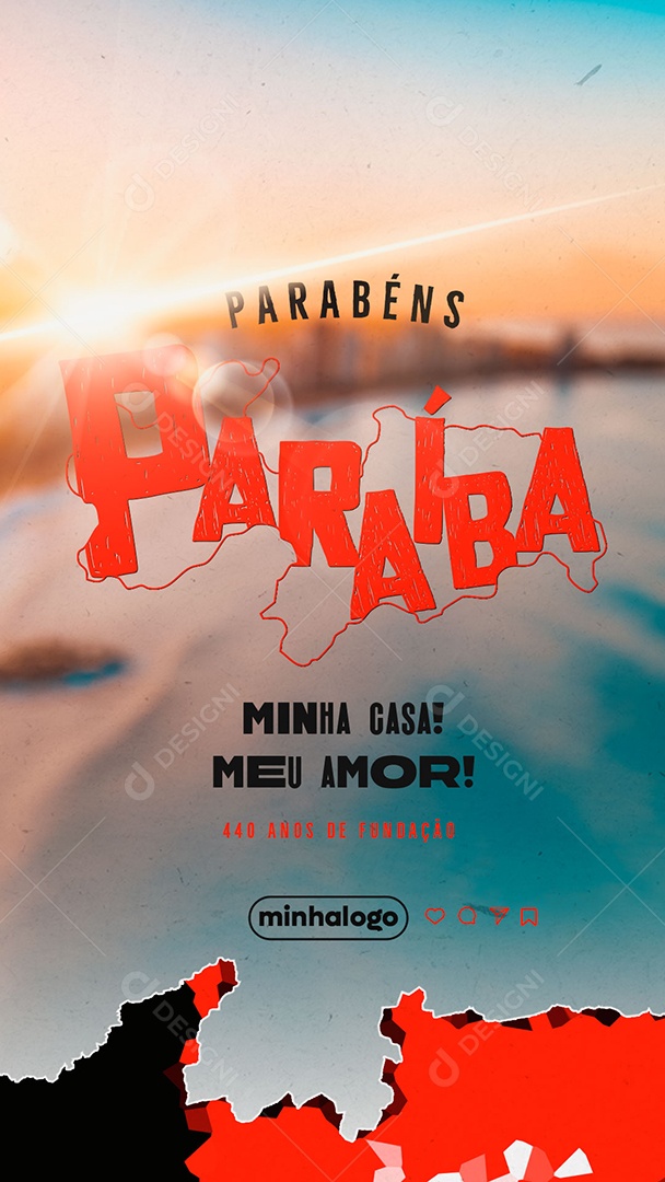 Story Dia do Aniversário de Fundação da Paraíba 05 de Agosto Social Media PSD Editável