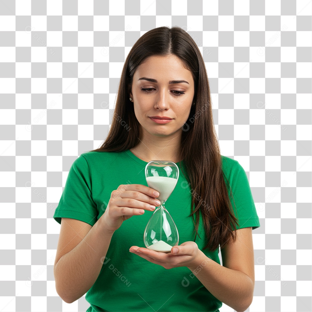 Mulher em Campanha de Conscientização Setembro Verde PNG Transparente