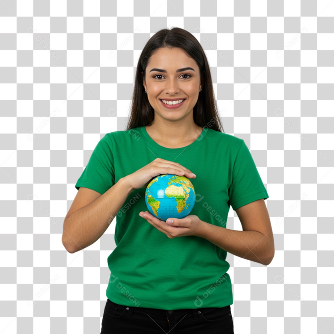 Mulher em Campanha de Conscientização Setembro Verde PNG Transparente