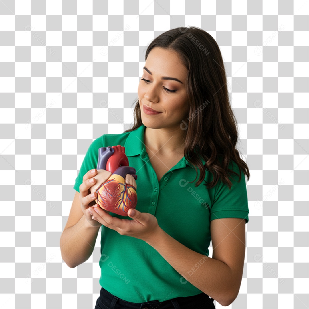 Mulher em Campanha de Conscientização Setembro Verde PNG Transparente