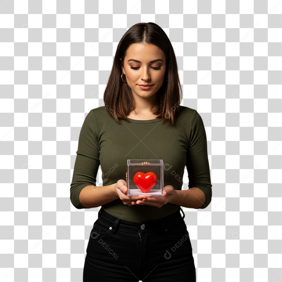 Mulher em Campanha de Conscientização Setembro Verde PNG Transparente