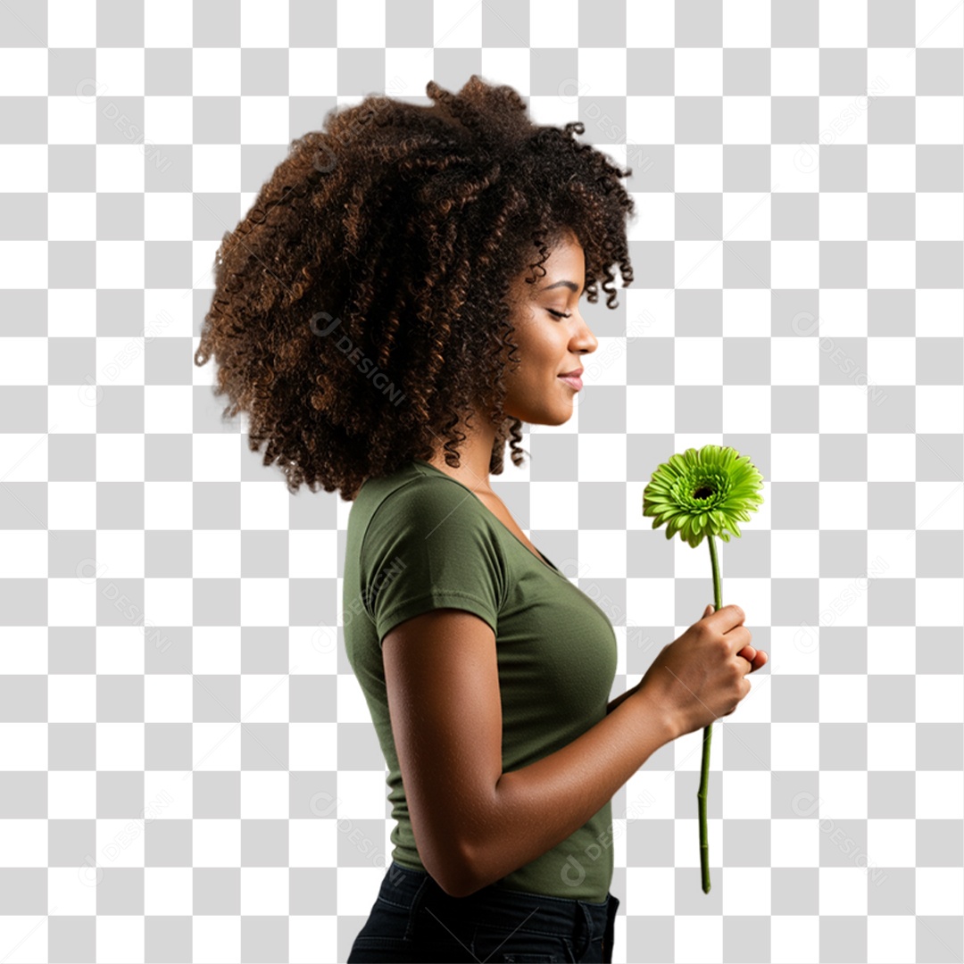 Mulher em Campanha de Conscientização Setembro Verde PNG Transparente