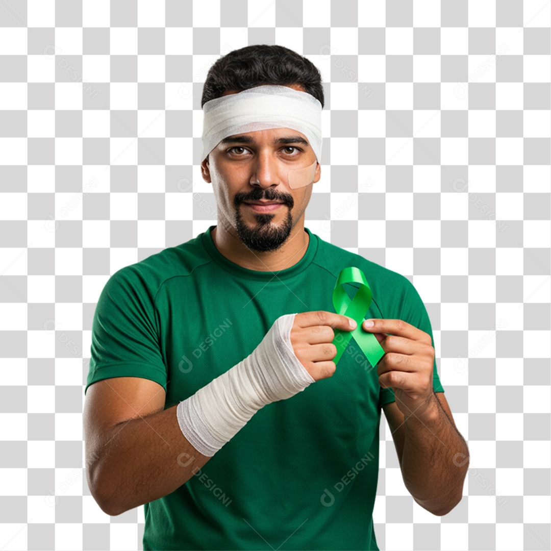 Homem Campanha de Conscientização Setembro Verde PNG Transparente