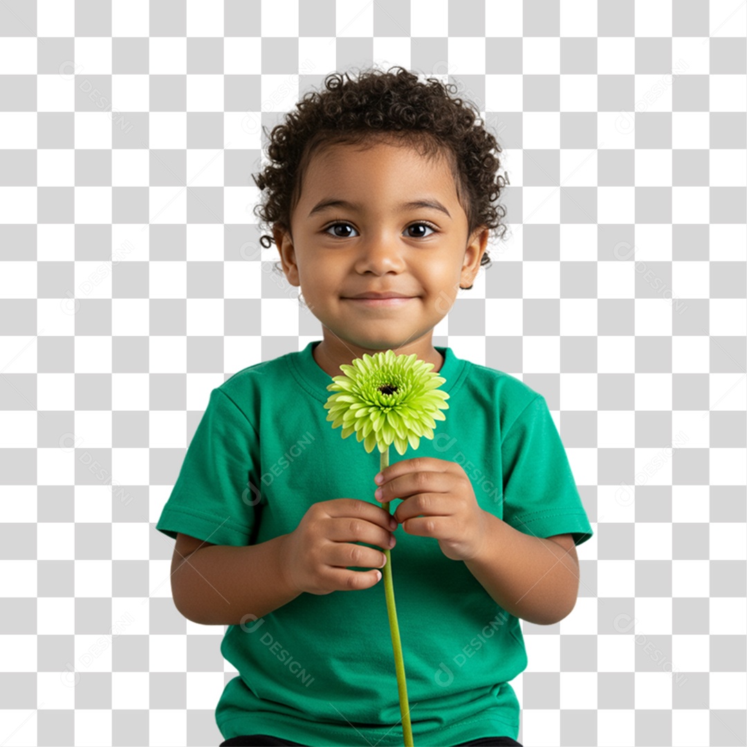 Criança em Campanha de Conscientização Setembro Verde PNG Transparente