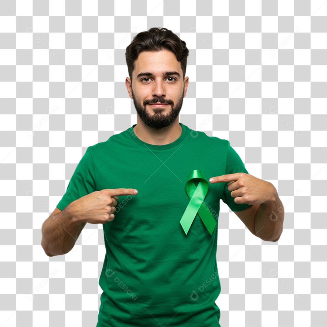 Homem Campanha de Conscientização Setembro Verde PNG Transparente