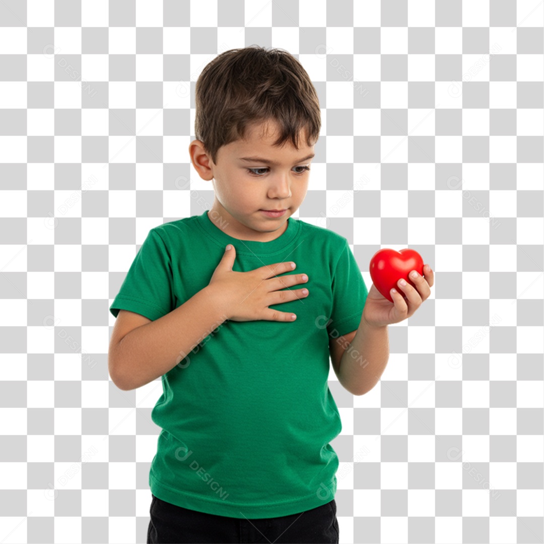 Criança em Campanha de Conscientização Setembro Verde PNG Transparente