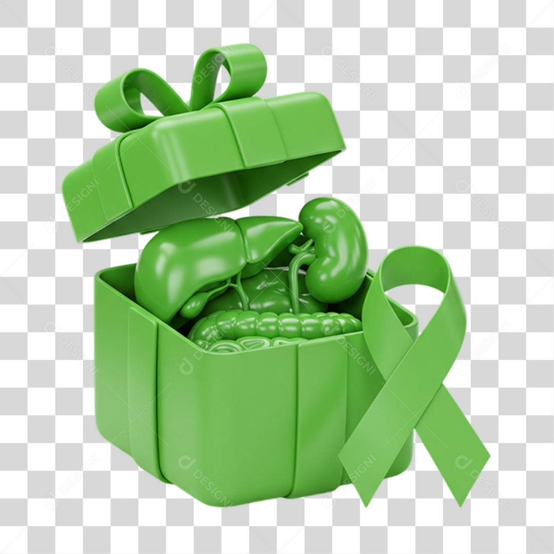 Laço Campanha de Conscientização Setembro Verde PNG Transparente