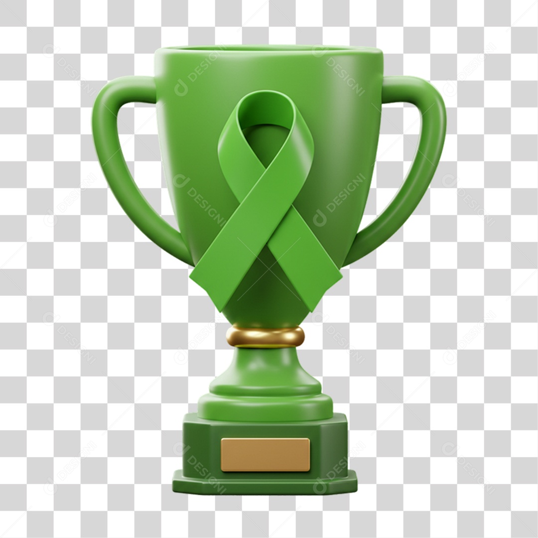 Taça Campanha de Conscientização Setembro Verde PNG Transparente