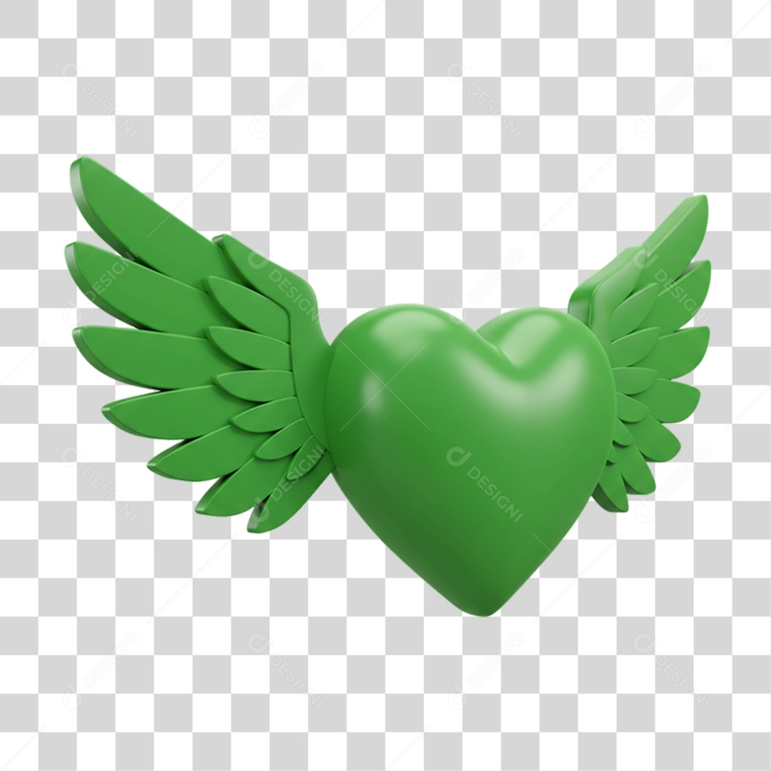 Coração Campanha de Conscientização Setembro Verde PNG Transparente