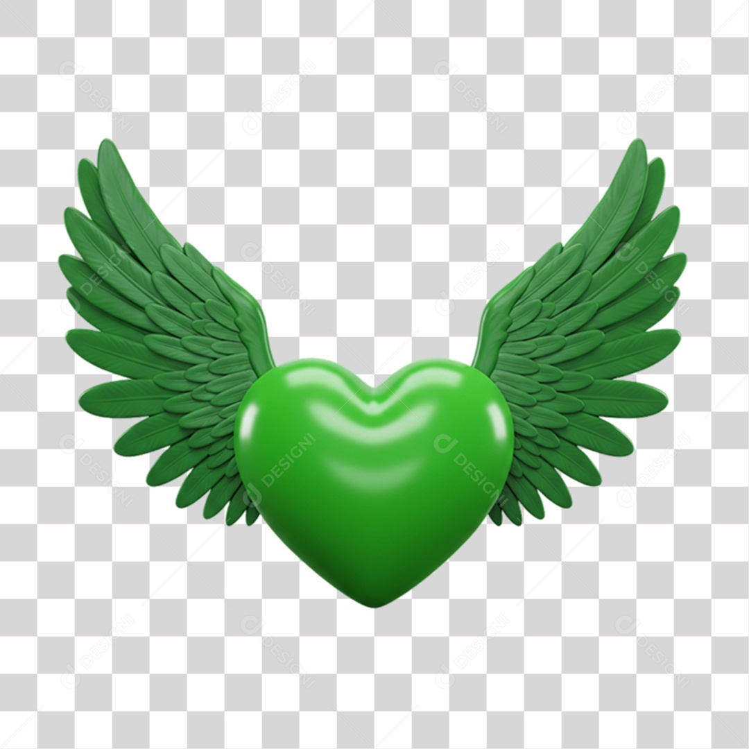 Coração Campanha de Conscientização Setembro Verde PNG Transparente