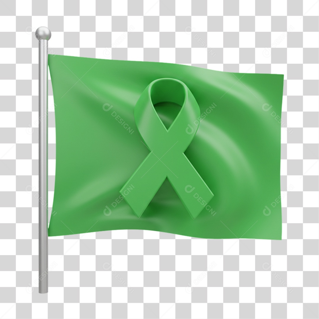 Laço Campanha de Conscientização Setembro Verde PNG Transparente