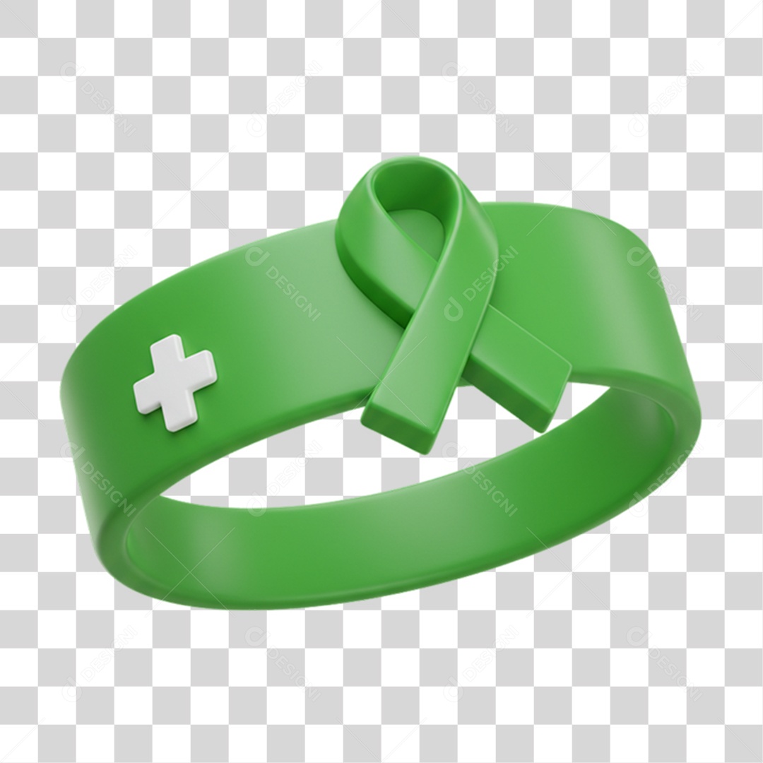 Laço Campanha de Conscientização Setembro Verde PNG Transparente