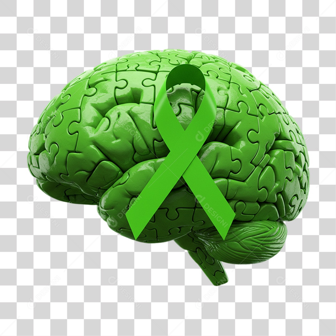 Laço Campanha de Conscientização Setembro Verde PNG Transparente