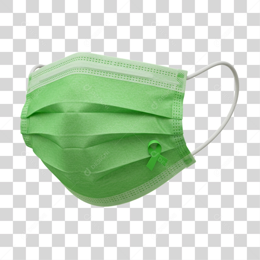 Máscara Campanha de Conscientização Setembro Verde PNG Transparente
