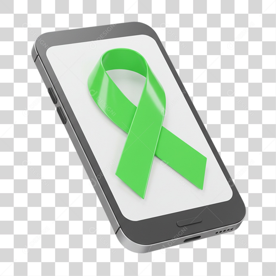 Laço Campanha de Conscientização Setembro Verde PNG Transparente