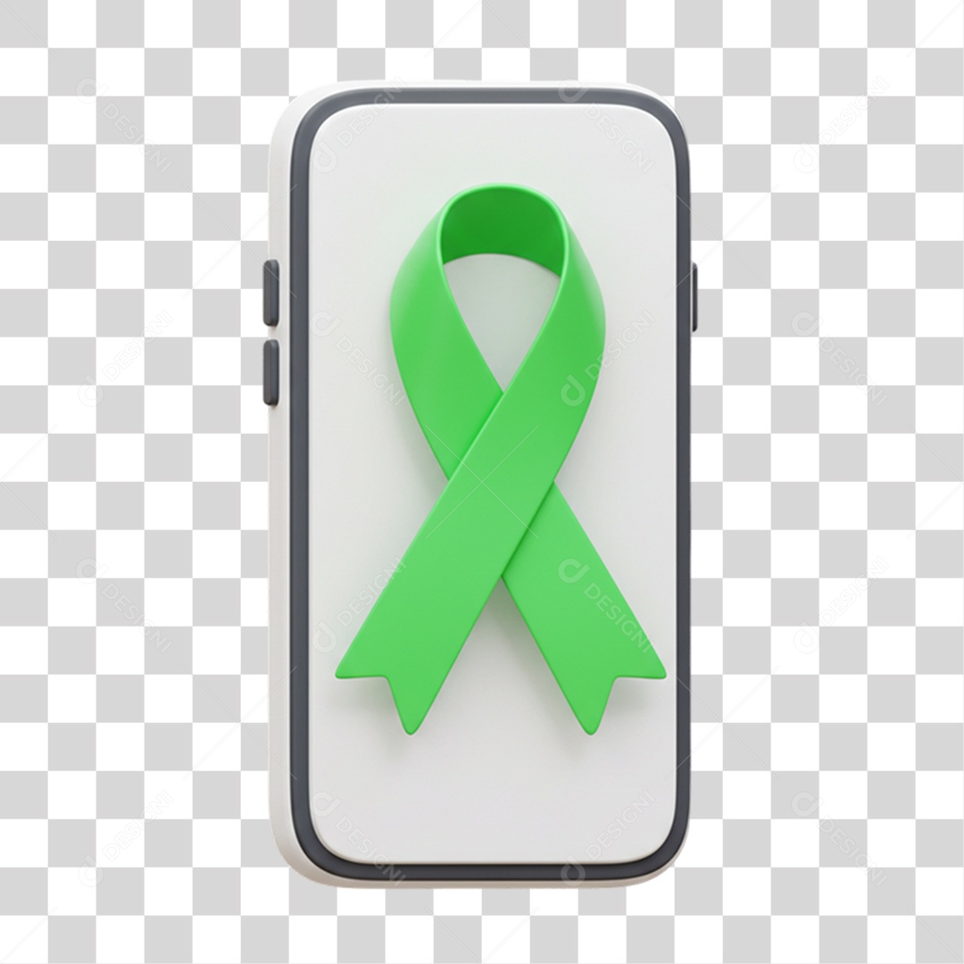 Laço Campanha de Conscientização Setembro Verde PNG Transparente