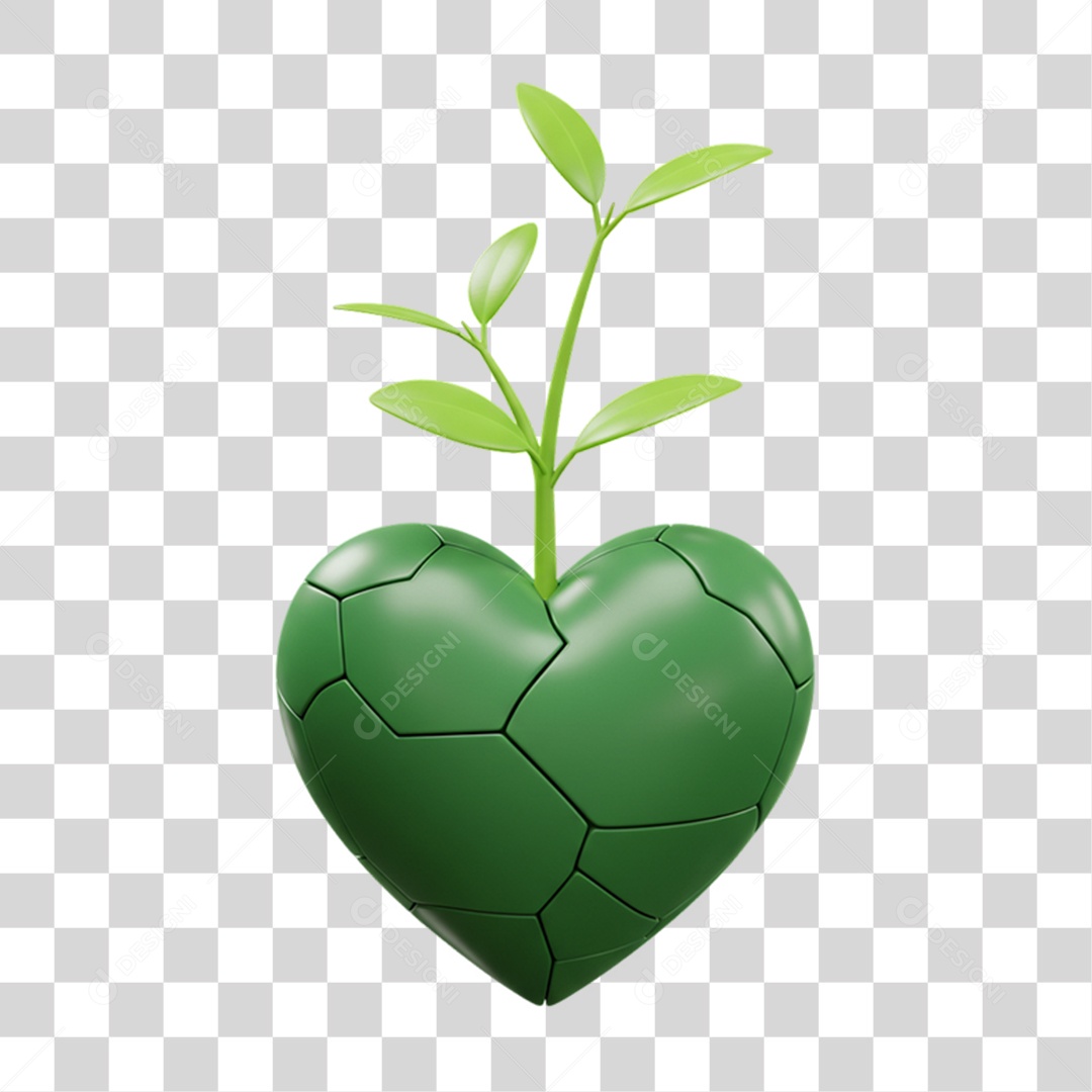 Coração Campanha de Conscientização Setembro Verde PNG Transparente