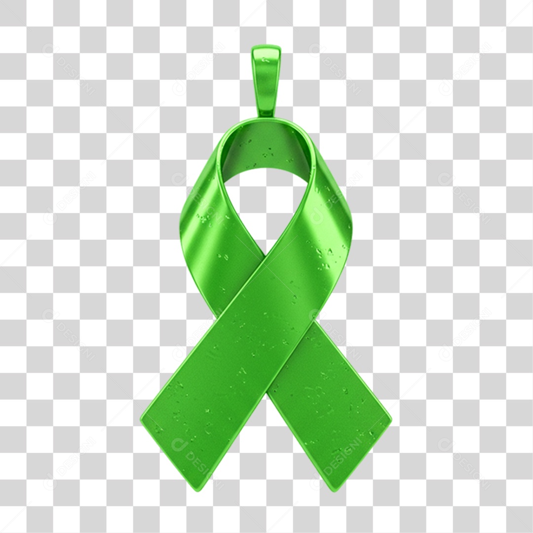 Laço Campanha de Conscientização Setembro Verde PNG Transparente