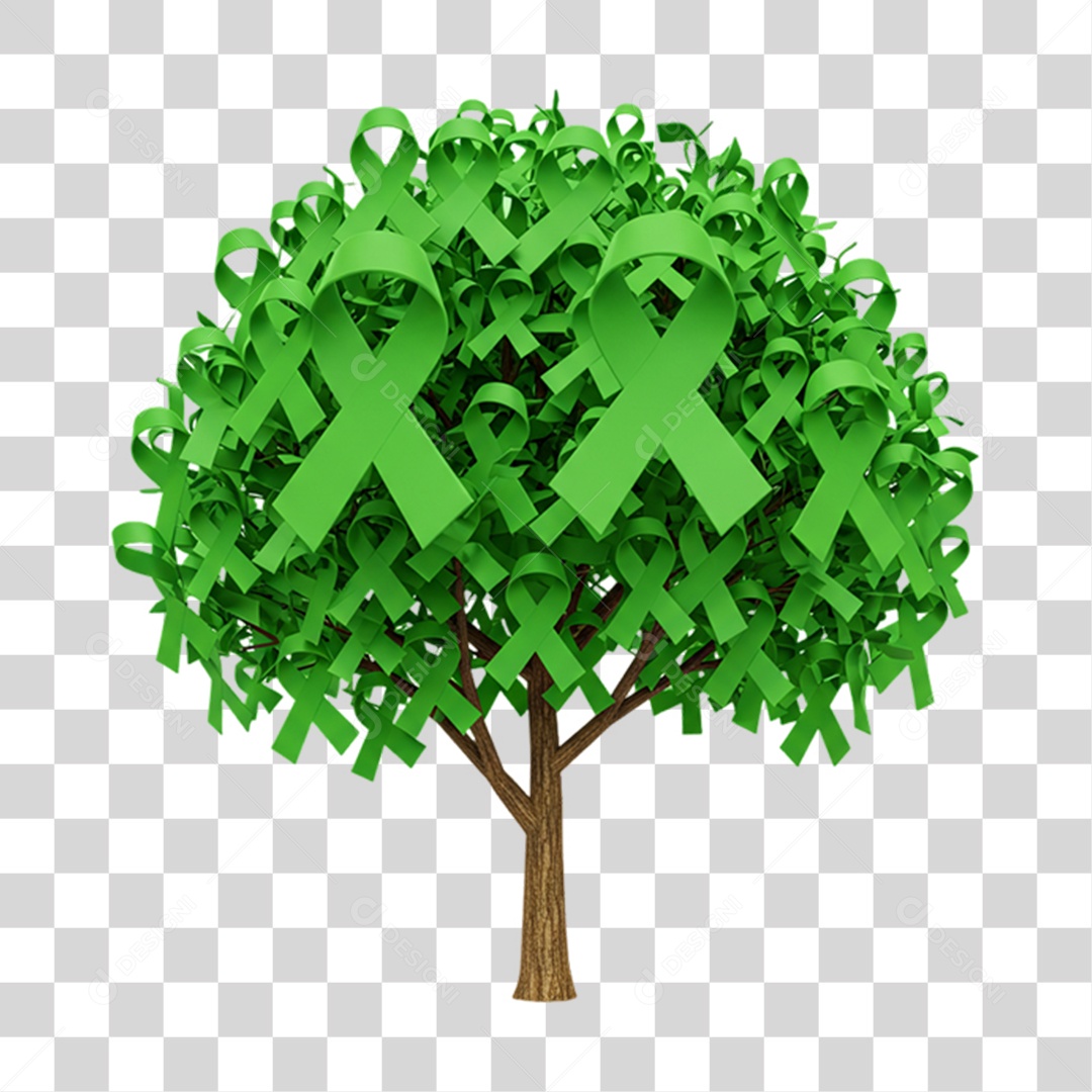 Laço Campanha de Conscientização Setembro Verde PNG Transparente