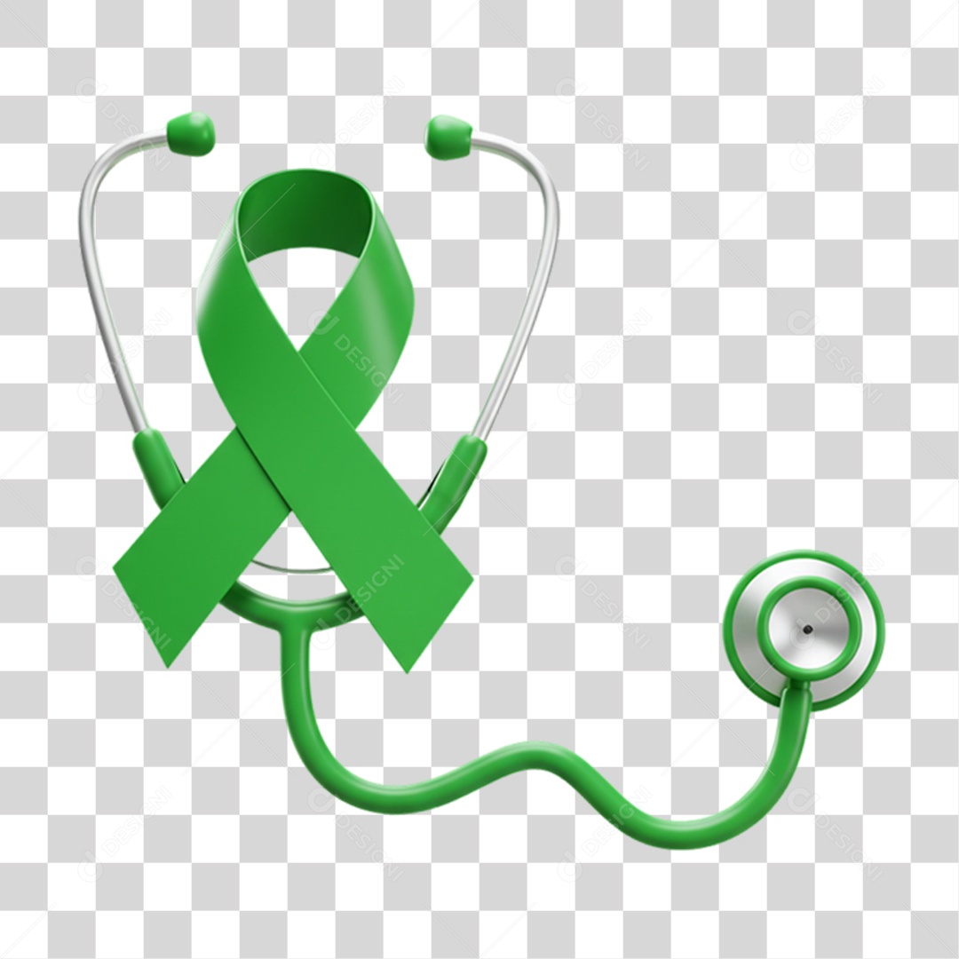Laço Campanha de Conscientização Setembro Verde PNG Transparente
