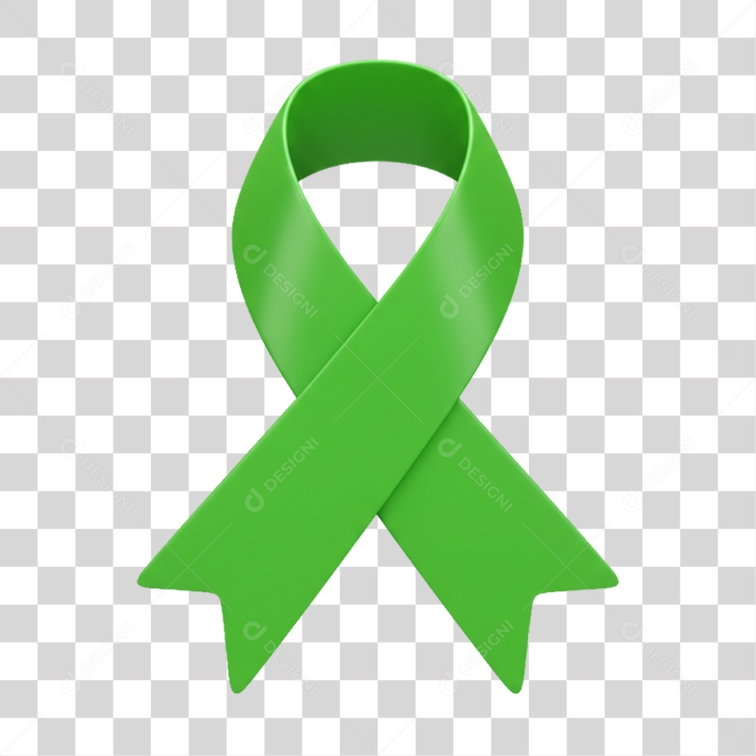 Laço Campanha de Conscientização Setembro Verde PNG Transparente