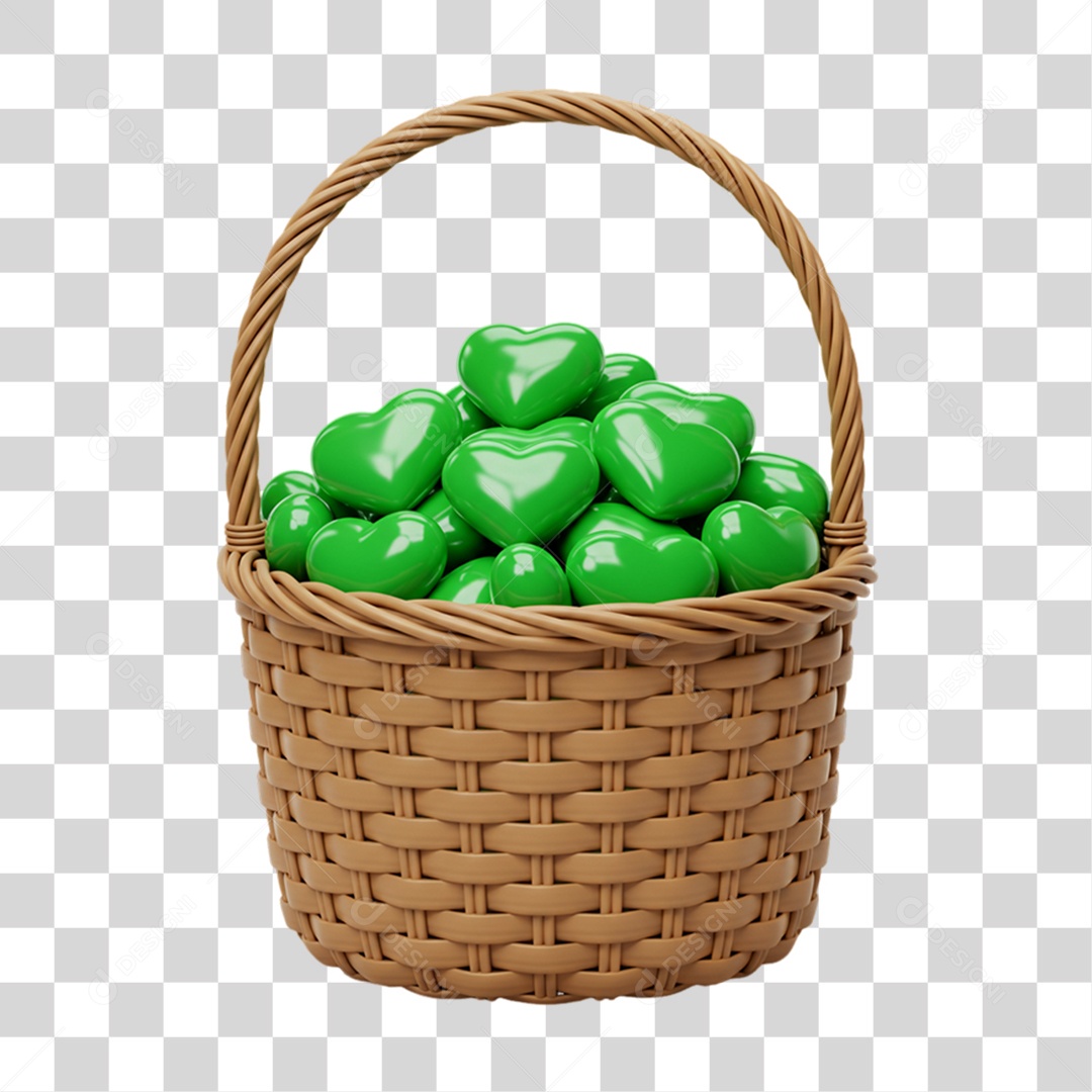 Cesta de Corações Campanha de Conscientização Setembro Verde PNG Transparente