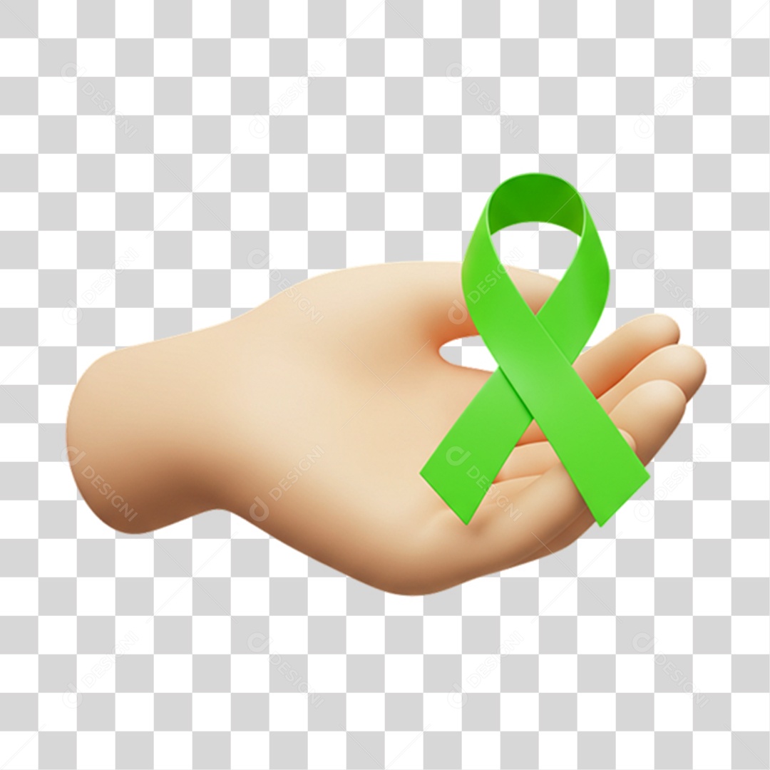 Laço Campanha de Conscientização Setembro Verde PNG Transparente