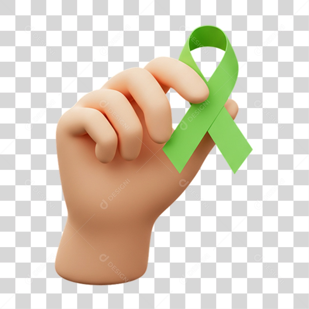 Laço Campanha de Conscientização Setembro Verde PNG Transparente