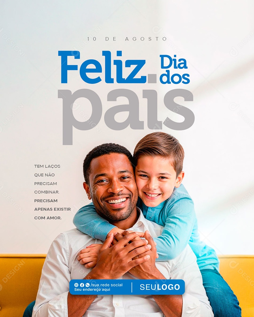 Feliz Dia Dos Pais 11 de Agosto Social Media PSD Editável