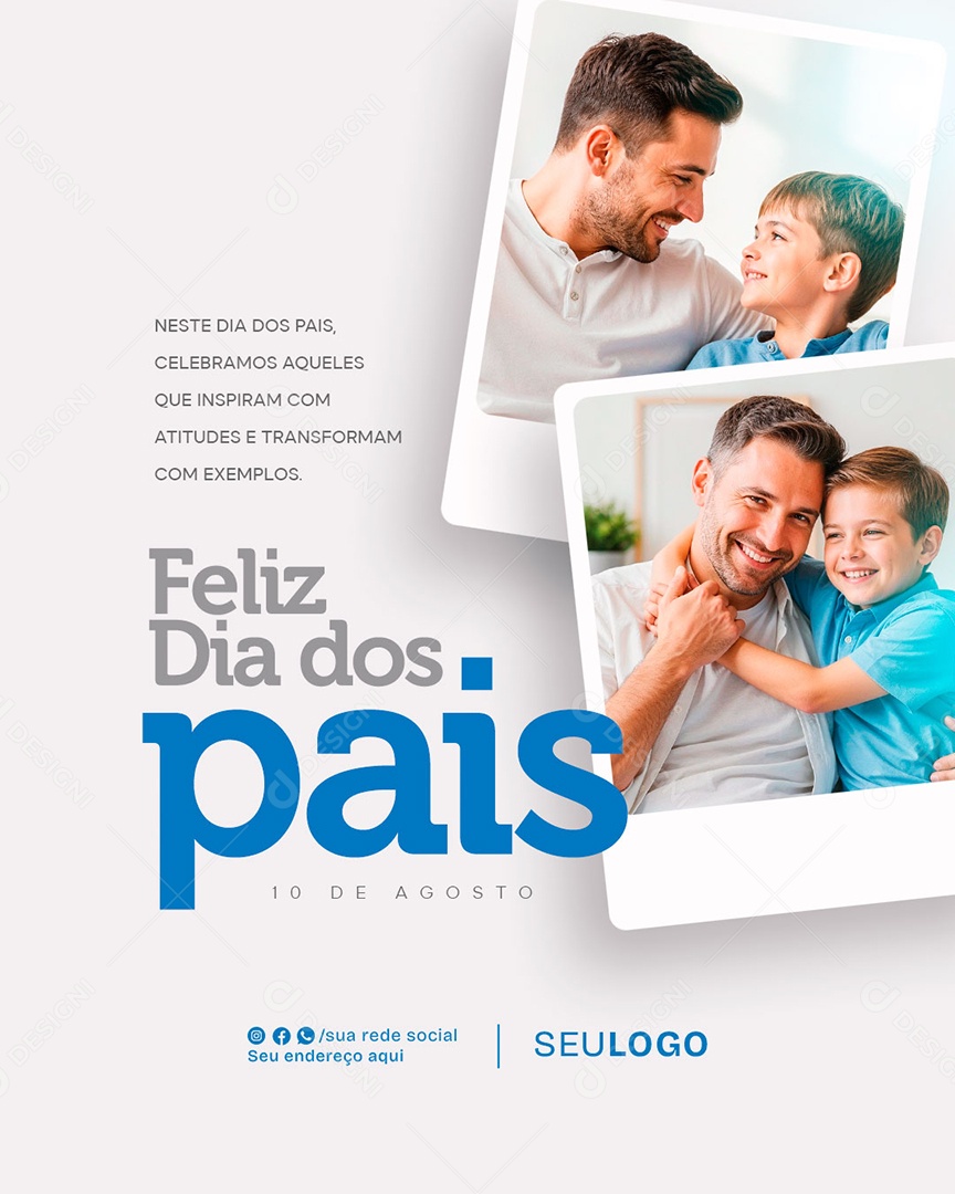 Feliz Dia Dos Pais 11 de Agosto Social Media PSD Editável