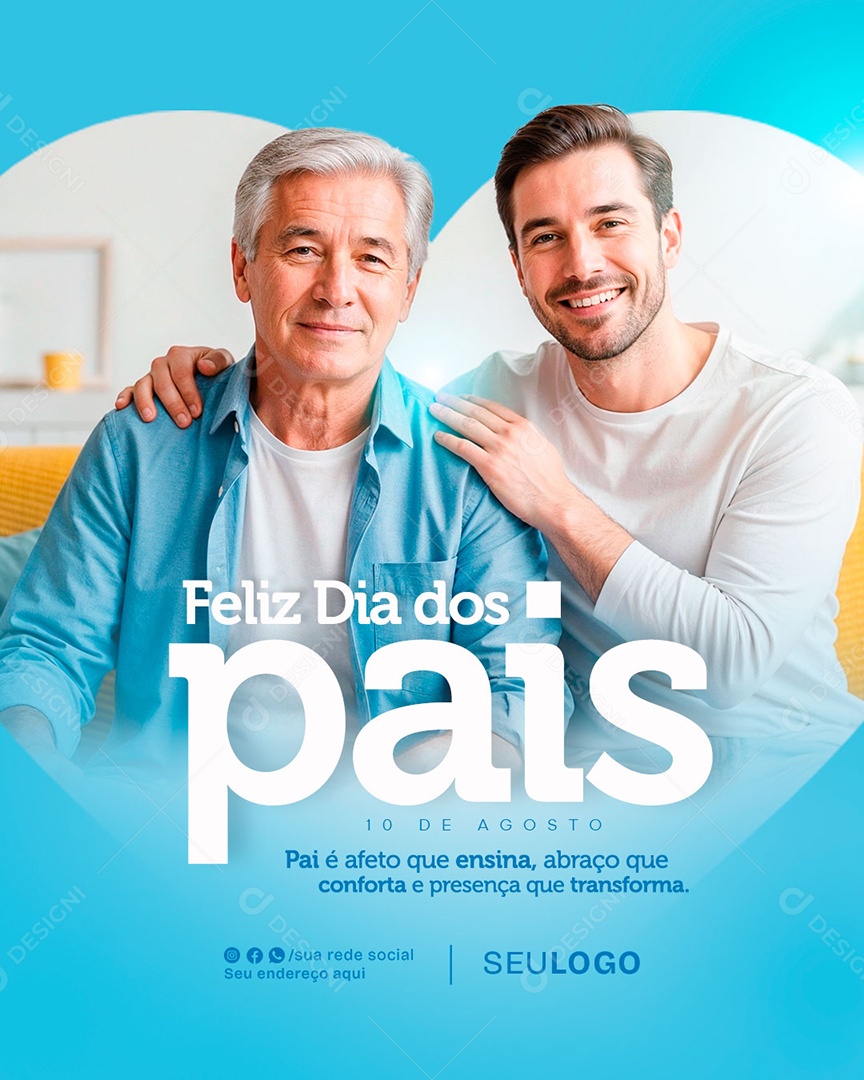Feliz Dia Dos Pais 11 de Agosto Social Media PSD Editável