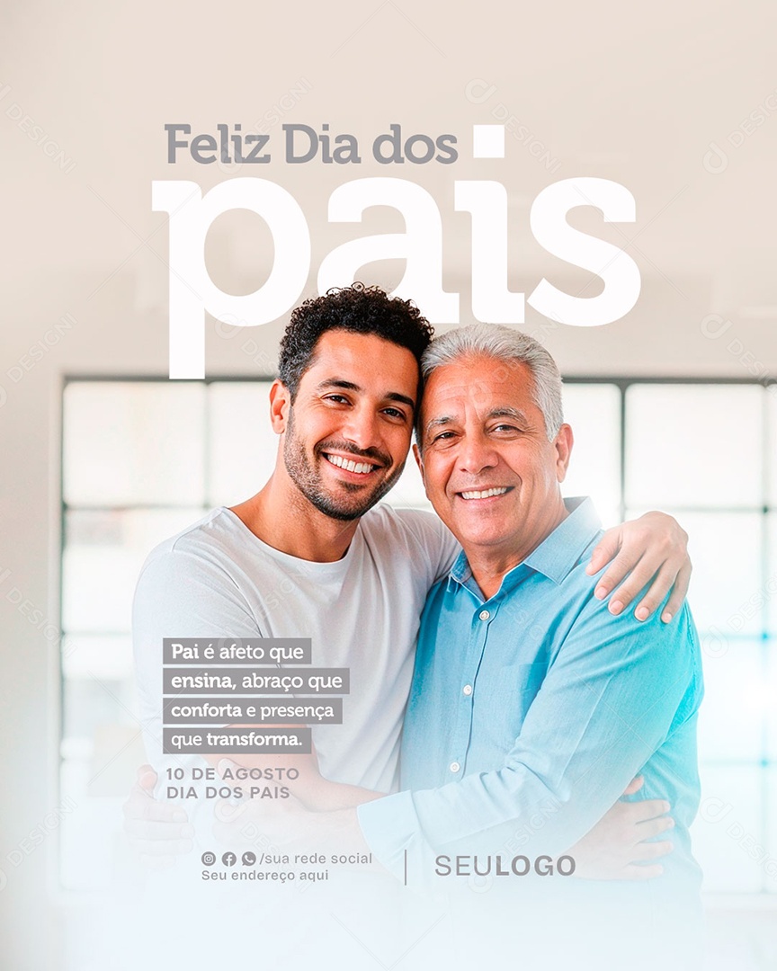 Feliz Dia Dos Pais 11 de Agosto Social Media PSD Editável