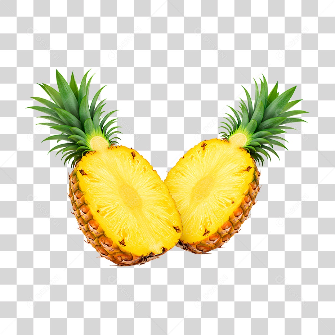 Abacaxi Partido ao Meio PNG Transparente