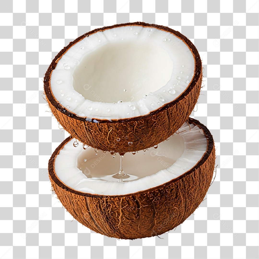 Coco Seco Partido Ao Meio PNG Transparente
