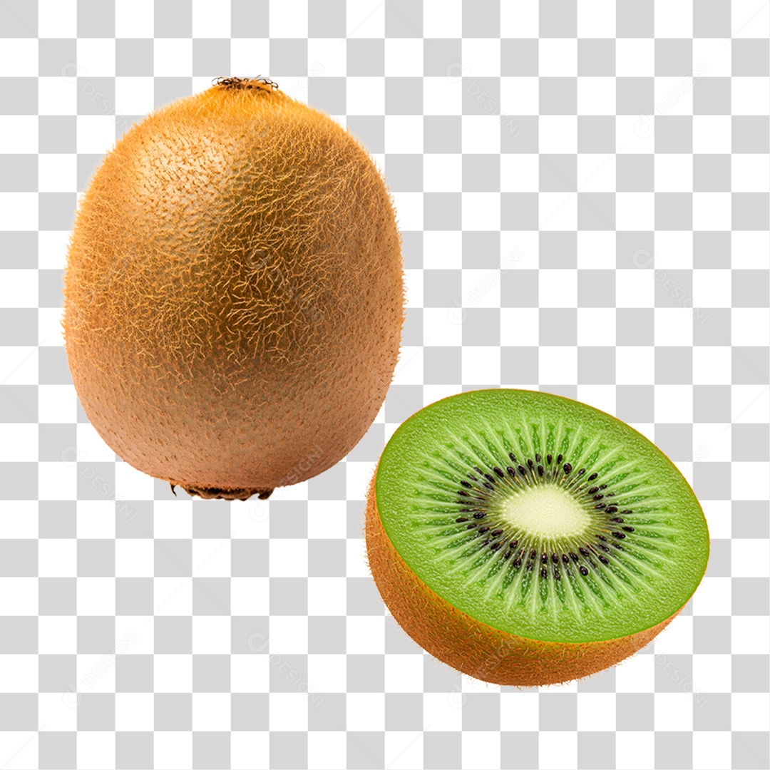 Kiwi Cortado ao Meio PNG Transparente