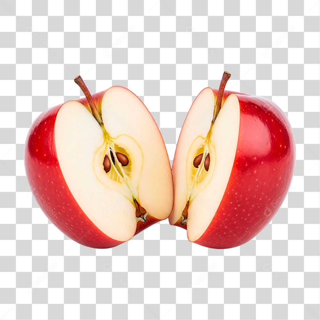 Maçã Partida ao Meio PNG Transparente