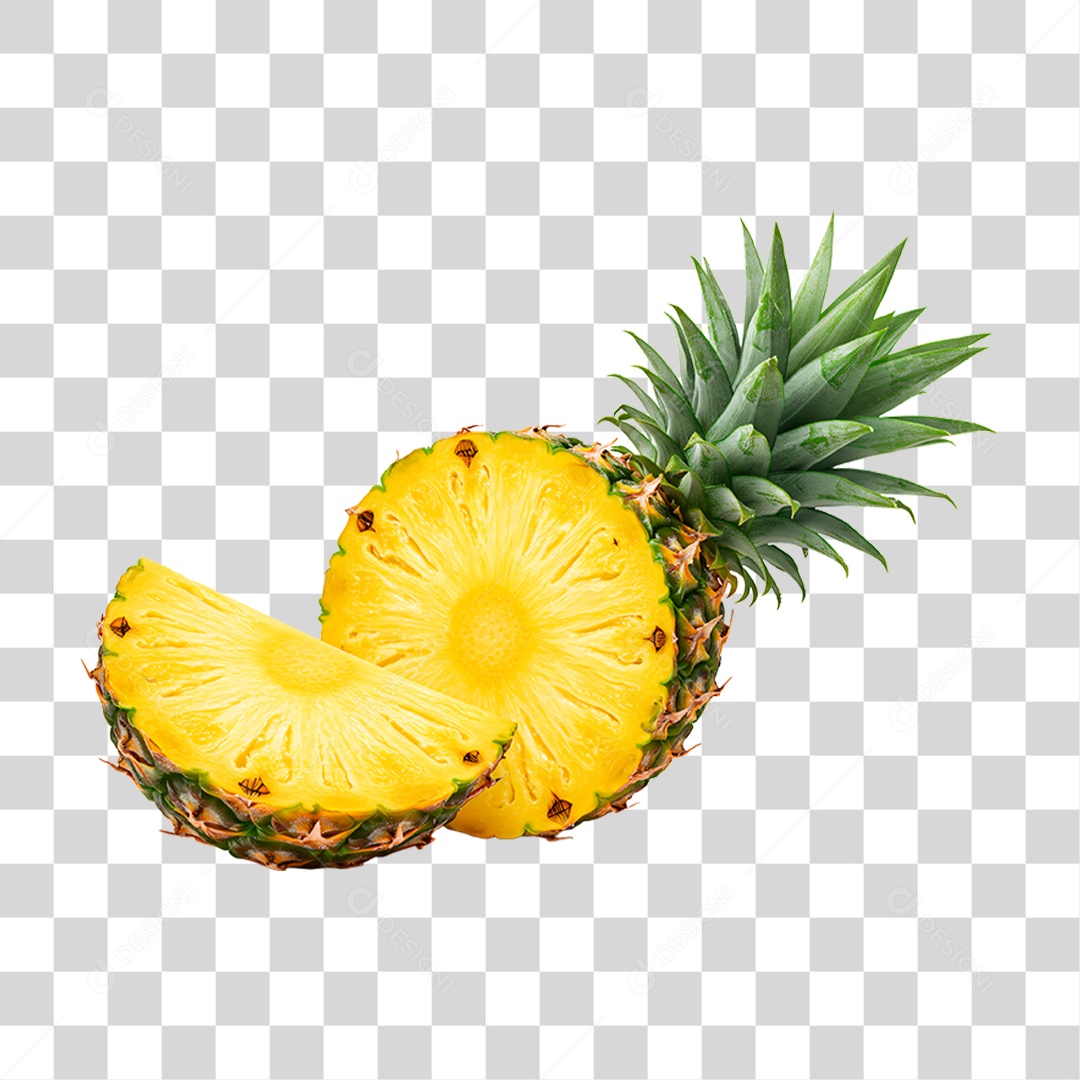 Abacaxi Partido ao Meio PNG Transparente