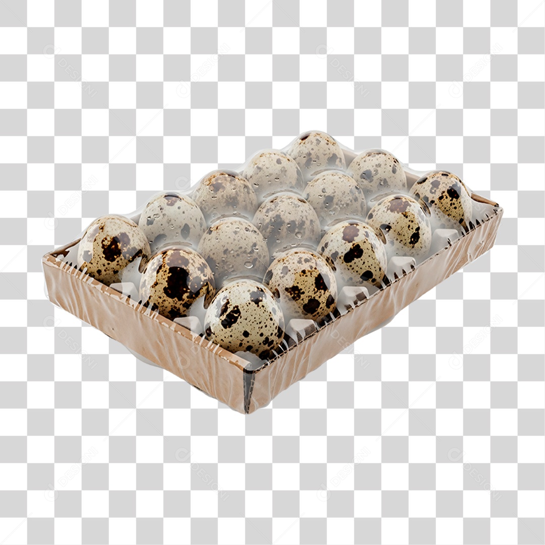 Caixa Ovos de Codorna PNG Transparente
