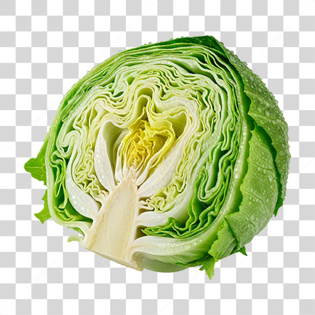 Repolho Cortado ao Meio PNG Transparente