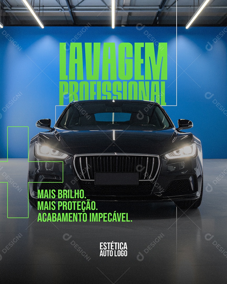 Social Media Estética Automotiva Lavagem Profissional PSD Editável