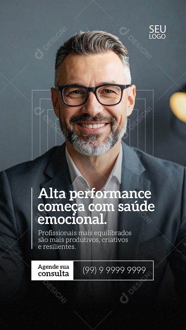 Social Media Psicologia Alta Perfomance PSD Editável