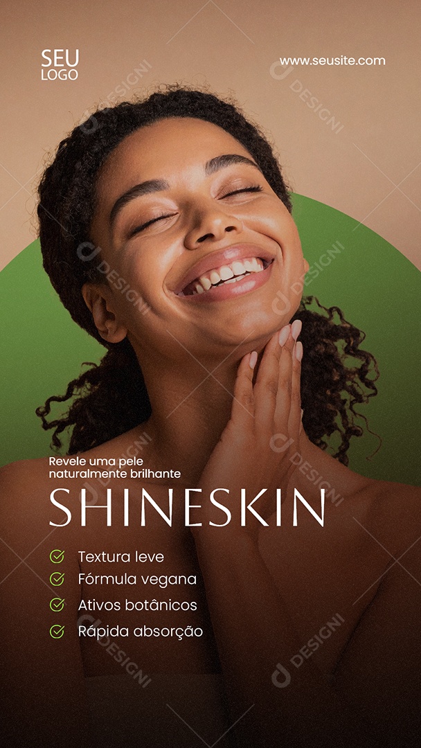Social Media Revele Pele Brilhante Skincare Story PSD Editável