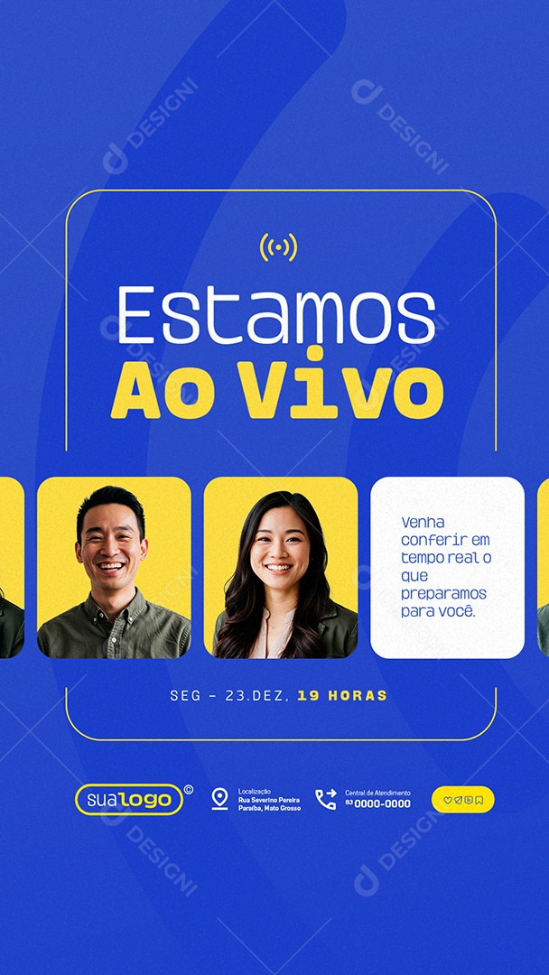 Story Lives Estamos Ao Vivo Social Media PSD Editável