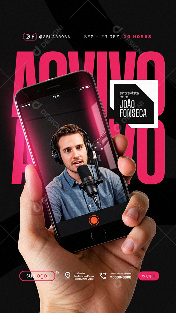 Story Lives Entrevista com João Fonseca Social Media PSD Editável