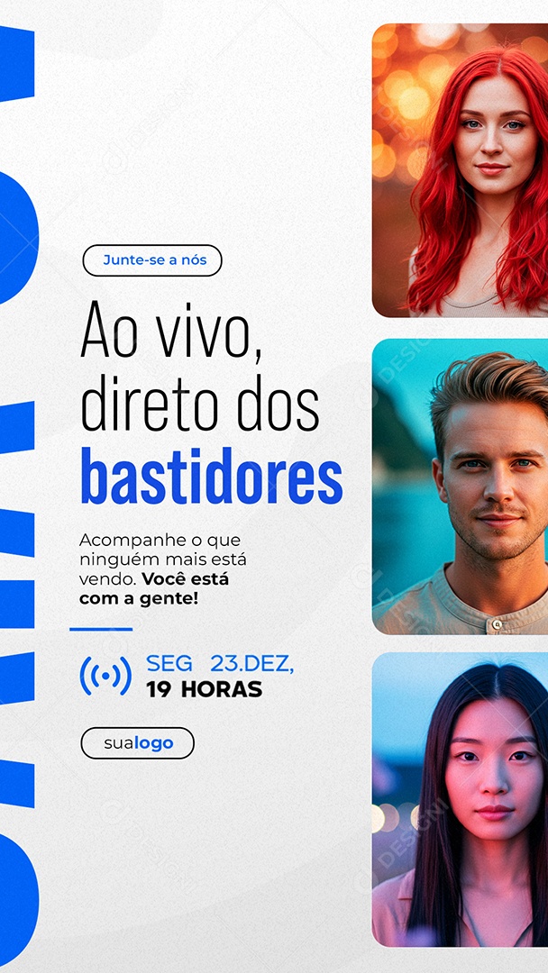 Story Lives Ao Vivo Direto dos Bastidores Social Media PSD Editável