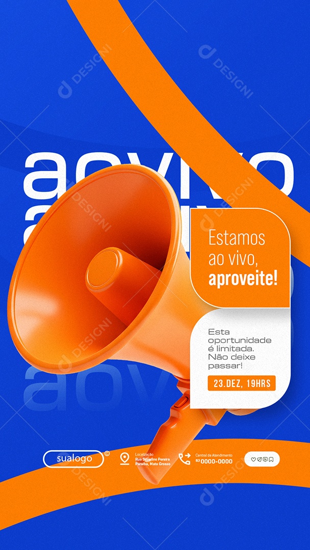Story Lives Estamos Ao Vivo Aproveite Social Media PSD Editável