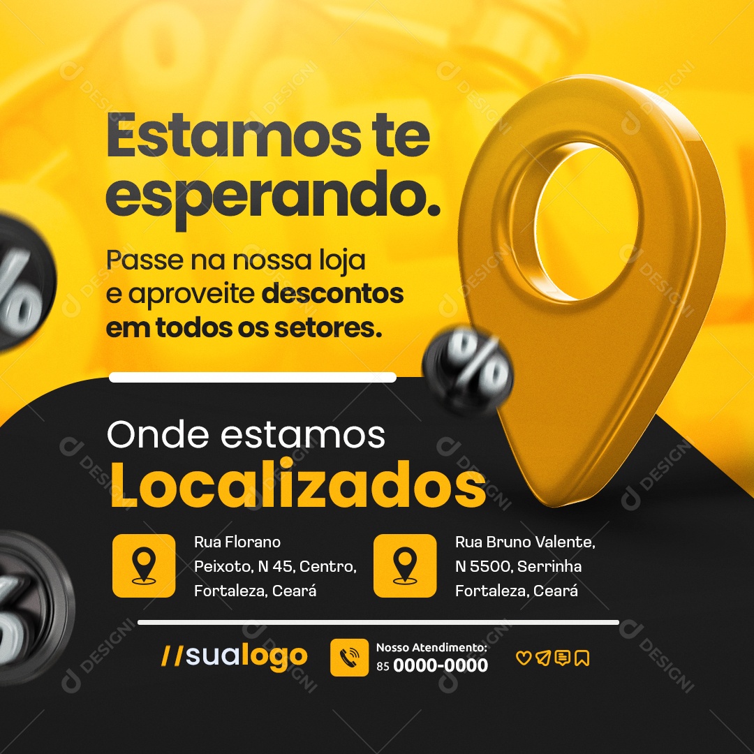 Esquenta Agosto Supermercado Onde Estamos Localizados Social Media PSD Editável