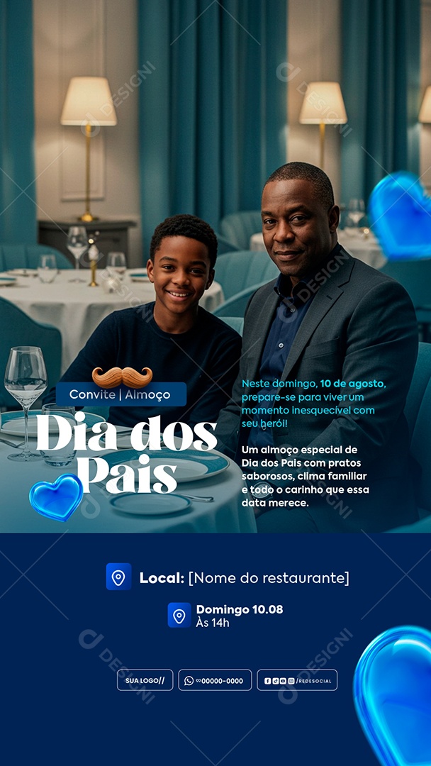 Story Feliz Dia Dos Pais Almoço Social Media PSD Editável